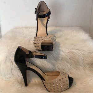 Rock & Republic “RR Kurt Tan” Studded Platform Stilettos